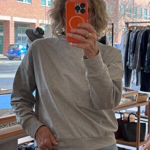 Vuori Womans Mock Neck Long Sleeve Grey Sweatshirt Small